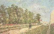 Vincent Van Gogh Outskirts of Paris:Road with Peasant Shouldering a Spade (nn04) china oil painting artist